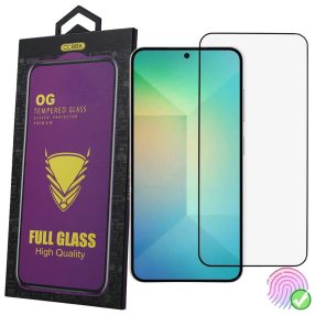   Samsung Galaxy S25 Plus 5G üvegfólia – 9H edzett, teljes képernyős, ujjlenyomat-olvasó kompatibilis, fekete keretes, OG Premium