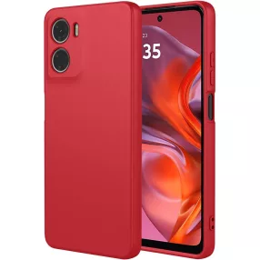   Motorola Moto E15 / G05 szilikon tok, hátlaptok, telefon tok, velúr belsővel, matt, piros, Silicon