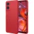 Motorola Moto E15 / G05 szilikon tok, hátlaptok, telefon tok, velúr belsővel, matt, piros, Silicon