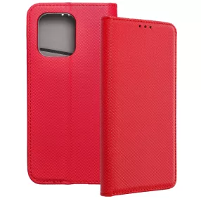   Motorola Moto G15 könyvtok, fliptok, telefon tok, mágneszáras, bankkártyatartós, piros