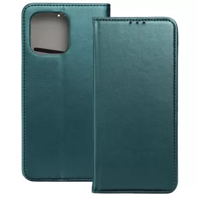   Motorola Moto G15 könyvtok, fliptok, telefon tok, mágneszáras, bankkártyatartós, zöld, Smart Magnetic