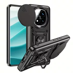   Xiaomi Redmi Note 14 Pro Plus 5G hátlap tok, telefon tok, kitámasztható, mágneses, ütésálló, fekete, Defender Slide