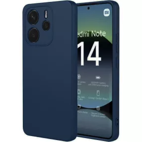   Xiaomi Redmi Note 14 4G szilikon tok, hátlaptok, telefon tok, velúr belsővel, matt, sötétkék, Silicon (163.25 x 76.55 x 8.16mm)