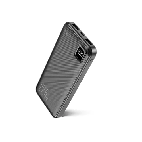 Power Bank, külső akkumulátor, 10000mAh, 22.5W, USB-C+2xUSB port, gyorstöltés, fekete, Forever TB-300M