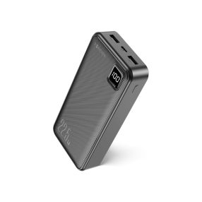   Power Bank, külső akkumulátor, 20000mAh, 22.5W, USB-C+2xUSB port, gyorstöltés, fekete, Forever TB-300L