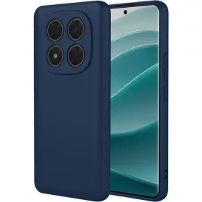   Xiaomi Redmi Note 14 Pro 4G szilikon tok, hátlaptok, telefon tok, velúr belsővel, matt, sötétkék, Silicon