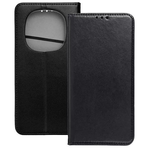 Xiaomi Redmi Note 14 Pro 4G könyvtok, fliptok, telefon tok, mágneszáras, bankkártyatartós, fekete, Smart Magnetic