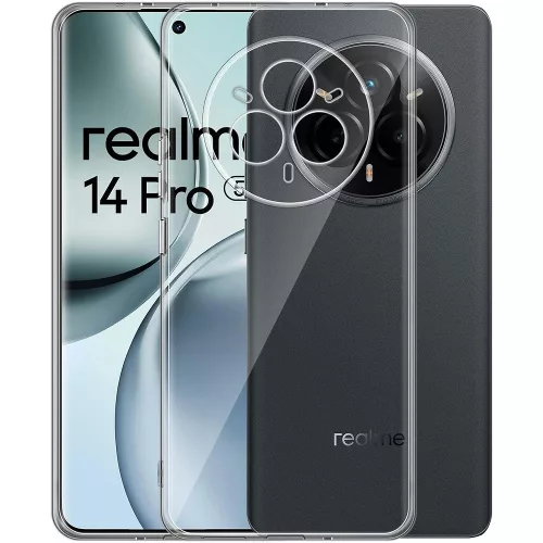 Realme 14 Pro 5G szilikon tok, hátlaptok, telefon tok, vastag, átlátszó, kamera védelemmel, 2mm
