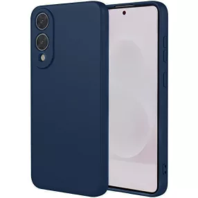   Samsung Galaxy S25 Edge 5G szilikon tok, hátlaptok, telefon tok, velúr belsővel, matt, sötétkék, Silicon