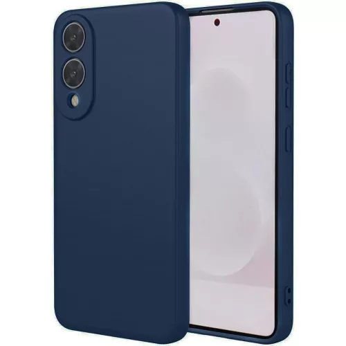 Samsung Galaxy S25 Edge 5G szilikon tok, hátlaptok, telefon tok, velúr belsővel, matt, sötétkék, Silicon