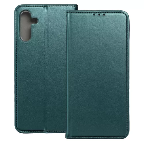 Samsung Galaxy A16 4G / A16 5G könyvtok, fliptok, telefon tok, mágneszáras, bankkártyatartós, zöld, Smart Magnetic