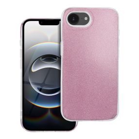   iPhone 16e / 17e szilikon tok, hátlaptok, telefon tok, csillámos, pink, Glitter
