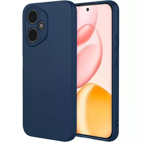 Honor 400 5G szilikon tok, hátlaptok, telefon tok, velúr belsővel, matt, sötétkék, Silicon