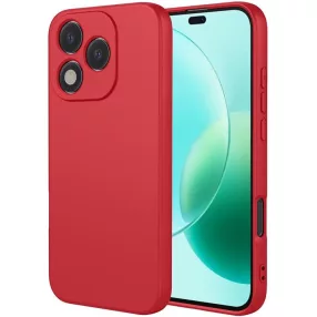   Honor 400 Lite 5G szilikon tok, hátlaptok, telefon tok, velúr belsővel, matt, piros, Silicon