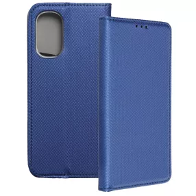   Motorola Moto E32 / E32s / G22 könyvtok, fliptok, telefon tok, szilikon keretes, bankkártyatartós, mágneszáras, sötétkék