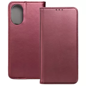   Motorola Moto E32 / E32s könyvtok, fliptok, telefon tok, mágneszáras, bankkártyatartós, bordó, Smart Magnetic