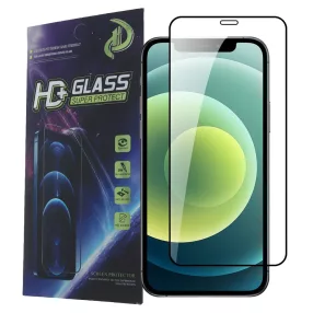   iPhone 12 / 12 Pro üvegfólia, tempered glass, előlapi, 9D, edzett, hajlított, fekete kerettel