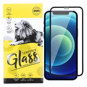   iPhone 12 Pro Max üvegfólia, tempered glass, előlapi, 9D, edzett, hajlított, fekete kerettel