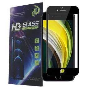   iPhone 7 / 8 / SE 2020 / SE 2022 üvegfólia, tempered glass, előlapi, 9D, edzett, hajlított, fekete kerettel