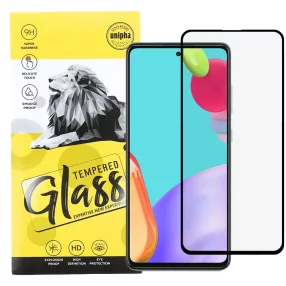   Samsung Galaxy A52 4G/5G / A52s 5G / A53 5G üvegfólia, tempered glass, előlapi, 9D, edzett, hajlított, fekete kerettel
