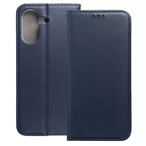   Xiaomi Redmi 13C / Poco C65 könyvtok, fliptok, telefon tok, mágneszáras, bankkártyatartós, sötétkék, Smart Magnetic