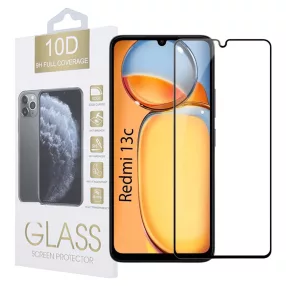   Xiaomi Redmi 13C / Poco C65 üvegfólia, tempered glass, előlapi, 10D, edzett, hajlított, fekete kerettel