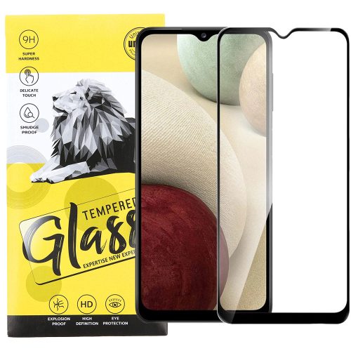 Samsung Galaxy A05s üvegfólia, tempered glass, előlapi, 9D, edzett, hajlított, fekete kerettel