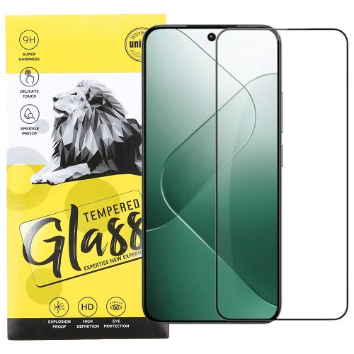 Xiaomi 14 5G üvegfólia, tempered glass, előlapi, 9D, edzett, hajlított, fekete kerettel