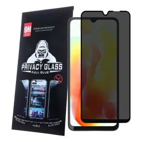   Xiaomi Redmi 13C / Poco C65 üvegfólia, tempered glass, előlapi, edzett, hajlított, fekete kerettel, betekintés védelemmel, Privacy