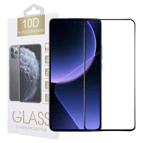 Xiaomi 13T 5G / 13T Pro 5G üvegfólia, tempered glass, előlapi, 10D, edzett, hajlított, fekete kerettel