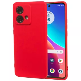   Motorola Edge 40 Neo 5G szilikon tok, hátlaptok, telefon tok, velúr belsővel, matt, piros, Silicon