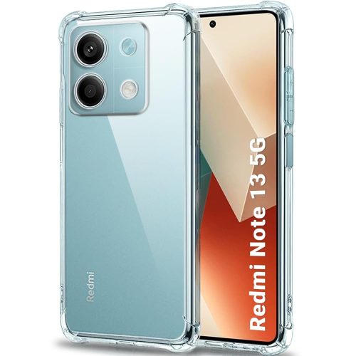 Xiaomi Redmi Note 13 5G szilikon tok, hátlaptok, telefon tok, erősített sarkokkal, átlátszó, Anti Shock, 1.5mm