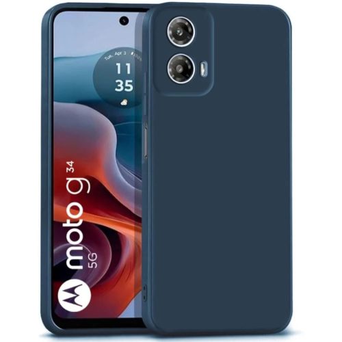 Motorola Moto G34 5G szilikon tok, hátlaptok, telefon tok, matt, sötétkék