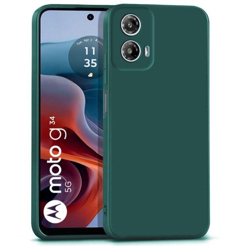 Motorola Moto G34 5G szilikon tok, hátlaptok, telefon tok, matt, zöld