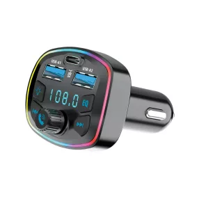   FM transmitter Bluetooth autós töltő kihangosító USB-C PD 20W + 2x USB-A, 3 portos, Forever TR-360
