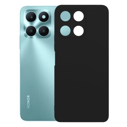 Honor X6a szilikon tok, hátlaptok, telefon tok, velúr belsővel, matt, fekete, Silicon
