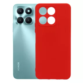   Honor X6a szilikon tok, hátlaptok, telefon tok, velúr belsővel, matt, piros, Silicon