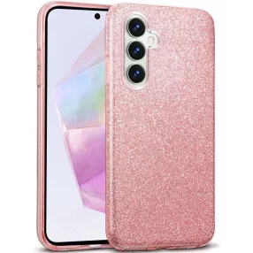   Samsung Galaxy A55 5G szilikon tok, hátlaptok, telefon tok, csillámos, rózsaszín, Glitter