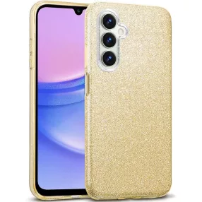   Samsung Galaxy A15 4G / A15 5G szilikon tok, hátlaptok, telefon tok, csillámos, arany, Glitter