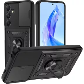   Samsung Galaxy A55 5G hátlap tok, telefon tok, kitámasztható, mágneses, ütésálló, fekete, Defender Slide