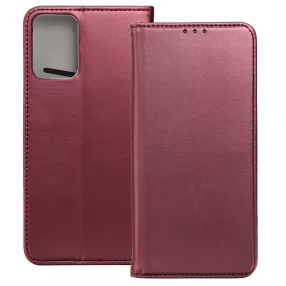   Motorola Moto G24 / G04 / E14 könyvtok, fliptok, telefon tok, mágneszáras, bankkártyatartós, bordó, Smart Magnetic