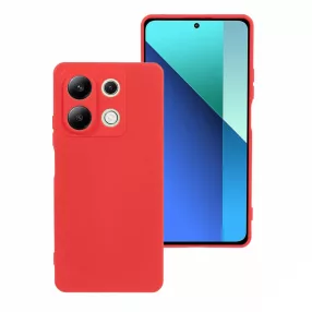   Xiaomi Redmi Note 13 4G szilikon tok, hátlaptok, telefon tok, velúr belsővel, matt, piros, Silicon