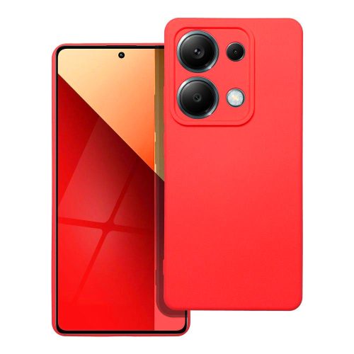 Xiaomi Redmi Note 13 Pro 4G / Poco M6 Pro 4G szilikon tok, hátlaptok, telefon tok, velúr belsővel, matt, piros, Silicon