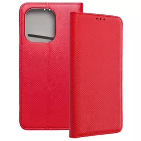   Xiaomi Redmi Note 13 4G könyvtok, fliptok, telefon tok, mágneszáras, bankkártyatartós, piros