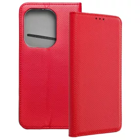   Xiaomi Redmi Note 13 Pro 4G / Poco M6 Pro 4G könyvtok, fliptok, telefon tok, mágneszáras, bankkártyatartós, piros