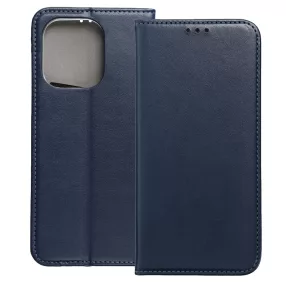   Xiaomi Redmi Note 13 4G könyvtok, fliptok, telefon tok, mágneszáras, bankkártyatartós, sötétkék, Smart Magnetic