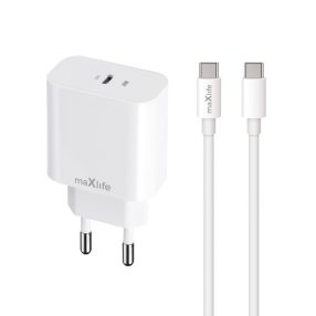   Maxlife MXTC-06-20C 20W USB-C PD gyorstöltő hálózati adapter telefon töltő USB-C kábellel
