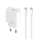Maxlife MXTC-06-20C 20W USB-C PD gyorstöltő hálózati adapter telefon töltő USB-C kábellel
