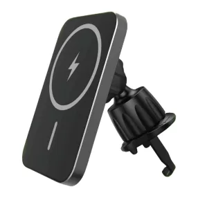   Forever RUS138-MS-01 mágneses vezeték nélküli autós tartó – szellőzőrácsra rögzíthető, MagSafe kompatibilis, újrahasznosított, 15W