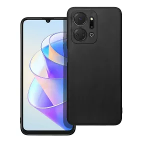  Honor X7a szilikon tok, hátlaptok, telefon tok, velúr belsővel, matt, fekete, Silicon